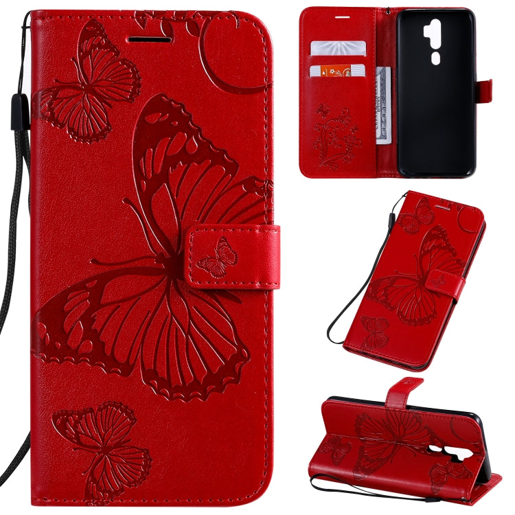Pressed Printing Butterfly Pattern Horizontal Flip PU Leather Case with Holder & Card Slots & Wallet & Lanyard, For OPPO A9, For OPPO A5, For OPPO F11