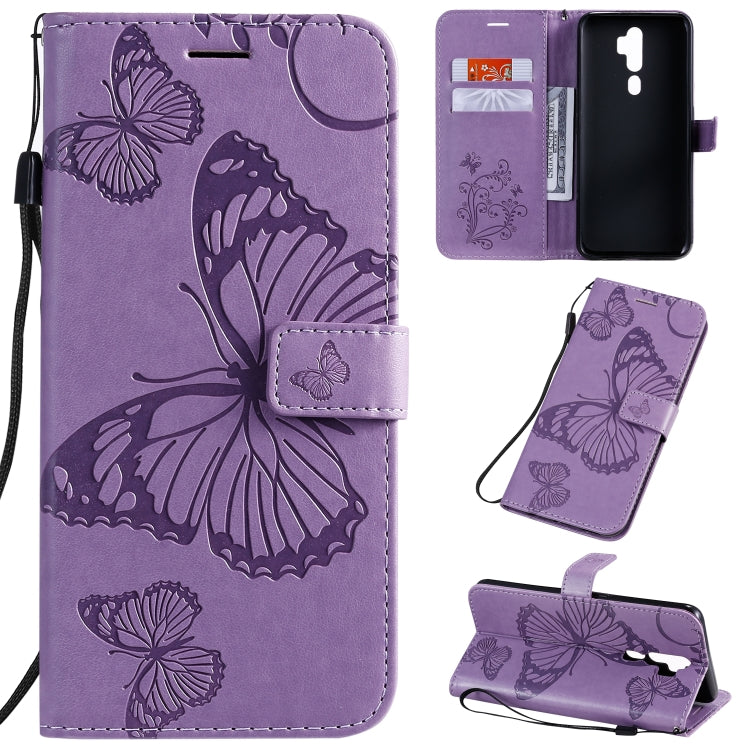 Pressed Printing Butterfly Pattern Horizontal Flip PU Leather Case with Holder & Card Slots & Wallet & Lanyard, For OPPO A9, For OPPO A5, For OPPO F11