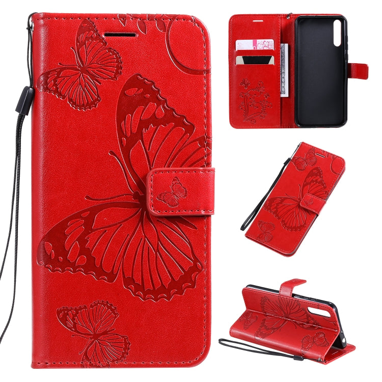 Pressed Printing Butterfly Pattern Horizontal Flip PU Leather Case with Holder & Card Slots & Wallet & Lanyard, For Xiaomi Redmi Note 8T, For  Xiaomi Redmi 8, For Huawei Enjoy 10s
