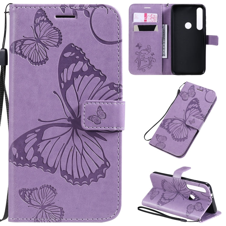 Pressed Printing Butterfly Pattern Horizontal Flip PU Leather Case with Holder & Card Slots & Wallet & Lanyard, For Motorola E6 Play, For Motorola G8 Plus, For Motorola G8 / One Macro