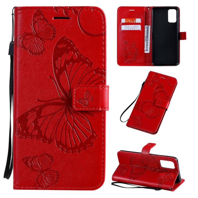 Pressed Printing Butterfly Pattern Horizontal Flip PU Leather Case with Holder & Card Slots & Wallet & Lanyard, For Galaxy S20 Ultra, For Galaxy S20