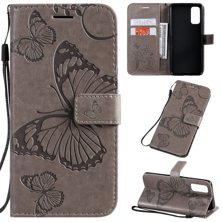 Pressed Printing Butterfly Pattern Horizontal Flip PU Leather Case with Holder & Card Slots & Wallet & Lanyard, For Galaxy S20 Ultra, For Galaxy S20