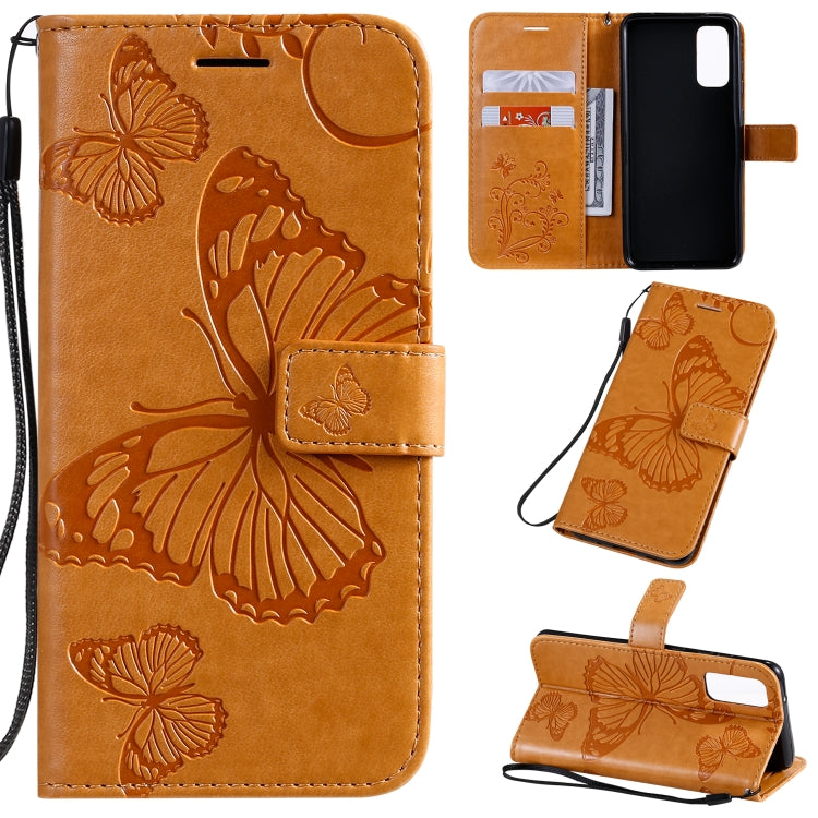 Pressed Printing Butterfly Pattern Horizontal Flip PU Leather Case with Holder & Card Slots & Wallet & Lanyard, For Galaxy S20 Ultra, For Galaxy S20
