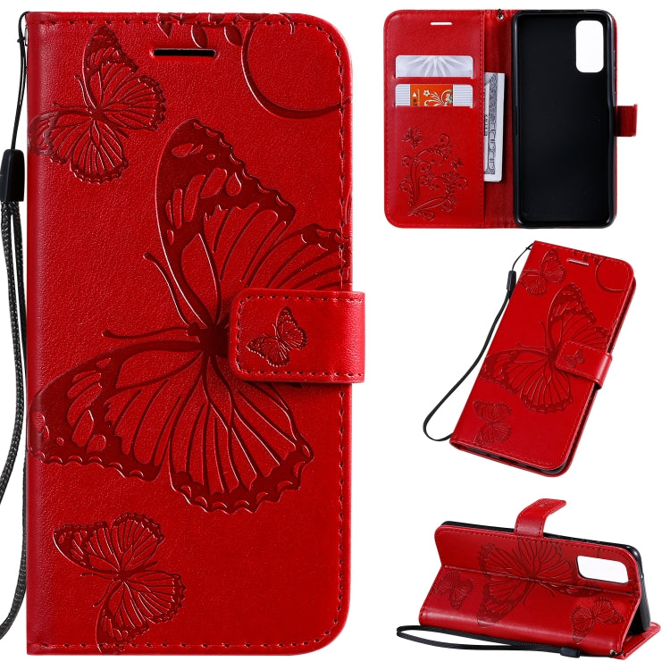Pressed Printing Butterfly Pattern Horizontal Flip PU Leather Case with Holder & Card Slots & Wallet & Lanyard, For Galaxy S20 Ultra, For Galaxy S20