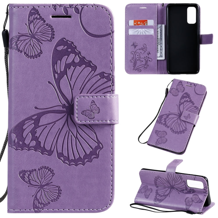 Pressed Printing Butterfly Pattern Horizontal Flip PU Leather Case with Holder & Card Slots & Wallet & Lanyard, For Galaxy S20 Ultra, For Galaxy S20