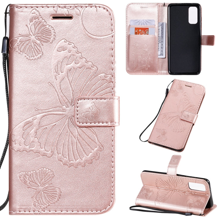 Pressed Printing Butterfly Pattern Horizontal Flip PU Leather Case with Holder & Card Slots & Wallet & Lanyard, For Galaxy S20 Ultra, For Galaxy S20