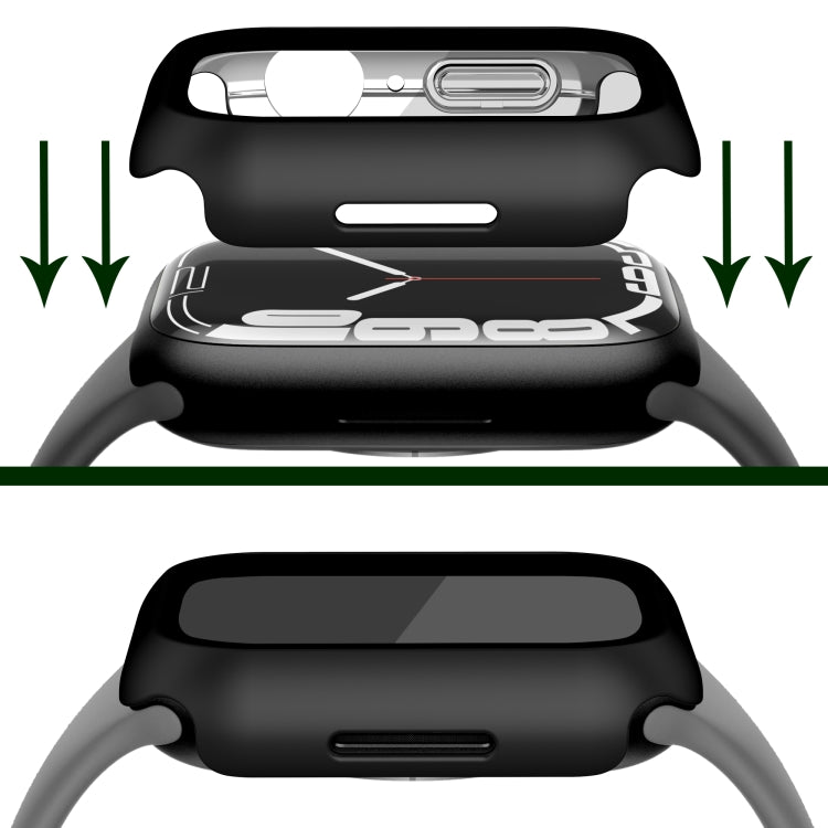 Electroplating Matte All-inclusive PC + Tempered Glass Watch Case, For Apple Watch Series 9 / 8 / 7 41mm, For Apple Watch Series 9 / 8 / 7 45mm