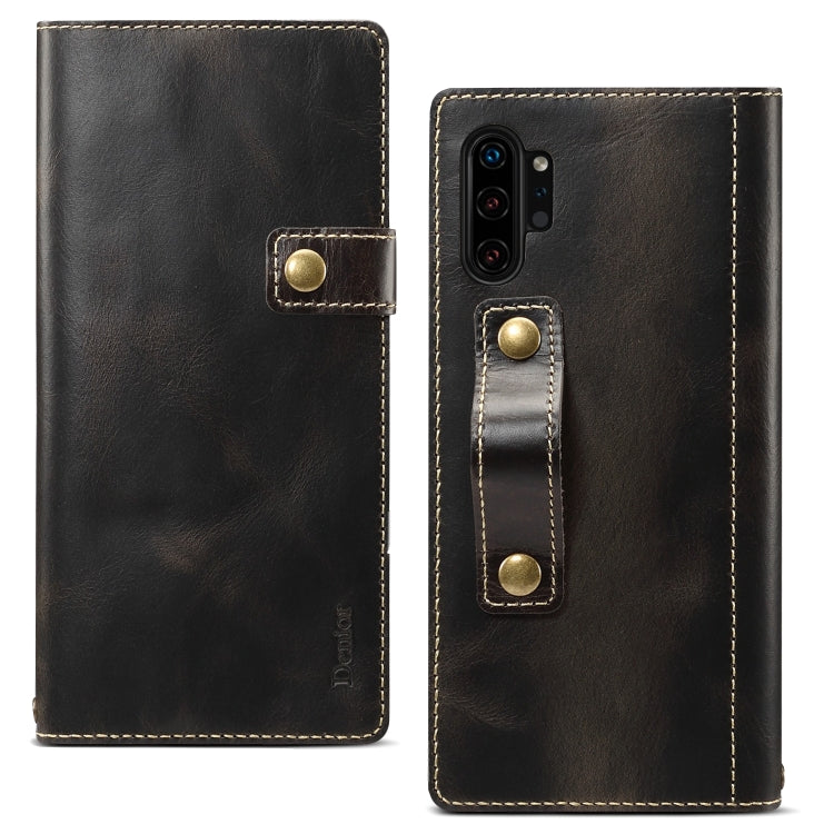 Denior Oil Wax Cowhide DK Magnetic Button Horizontal Flip Leather Case with Holder & Card Slots & Wallet, Series 2