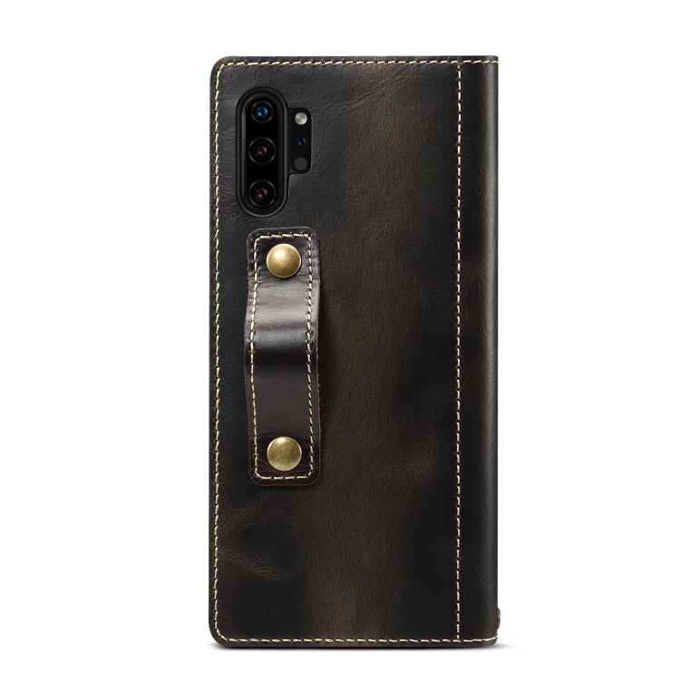 Denior Oil Wax Cowhide DK Magnetic Button Horizontal Flip Leather Case with Holder & Card Slots & Wallet, Series 2