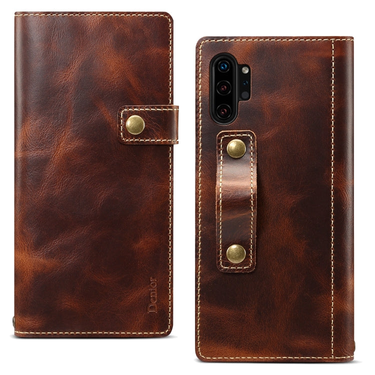 Denior Oil Wax Cowhide DK Magnetic Button Horizontal Flip Leather Case with Holder & Card Slots & Wallet, Series 2