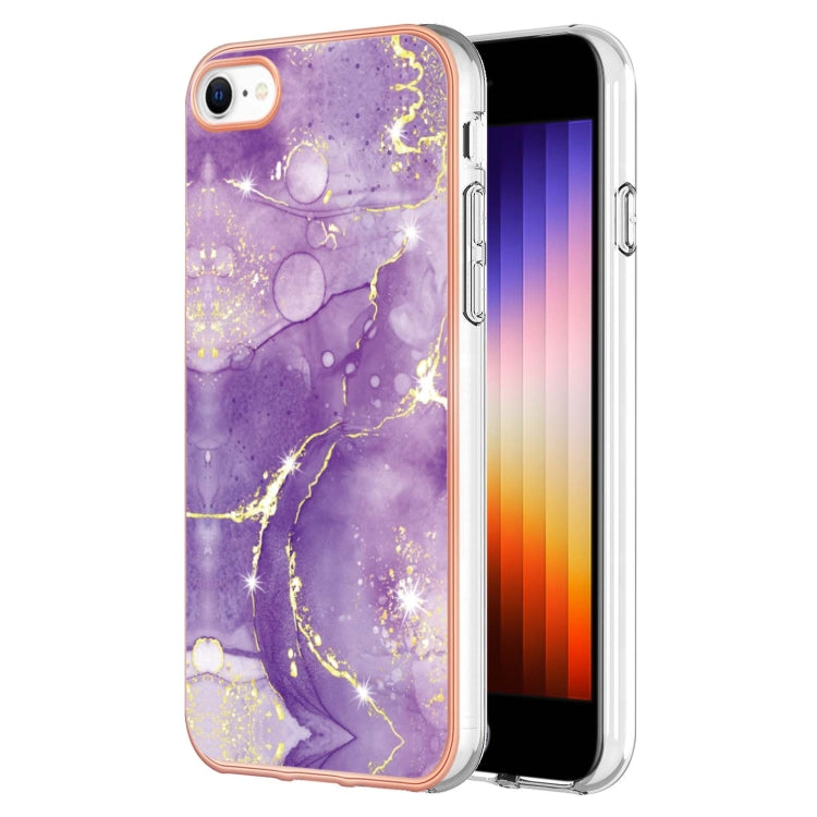 Electroplating Marble Pattern Dual-side IMD TPU Shockproof Phone Case, For iPhone SE 2022 / SE 2020 / 8 / 7