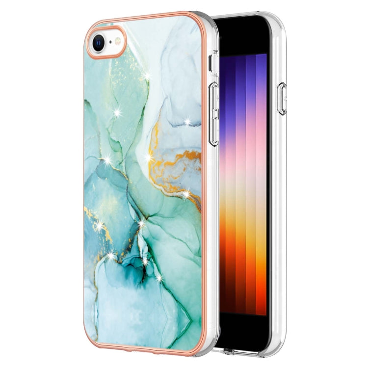 Electroplating Marble Pattern Dual-side IMD TPU Shockproof Phone Case, For iPhone SE 2022 / SE 2020 / 8 / 7