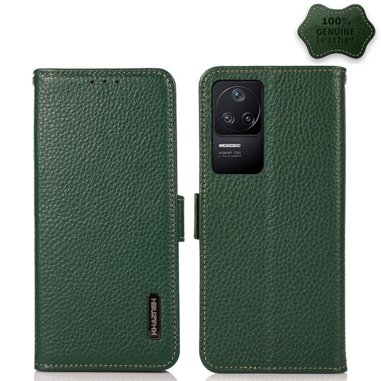 KHAZNEH Side-Magnetic Litchi Genuine Leather RFID Phone Case
