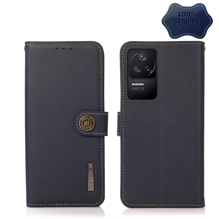 KHAZNEH Custer Genuine Leather RFID Phone Case, For Xiaomi Redmi K40S 5G