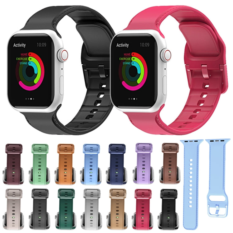 Silicone Stitching Watchband For Apple Watch Series, 7 45mm / 6&SE&5&4 44mm / 3&2&1 42mm