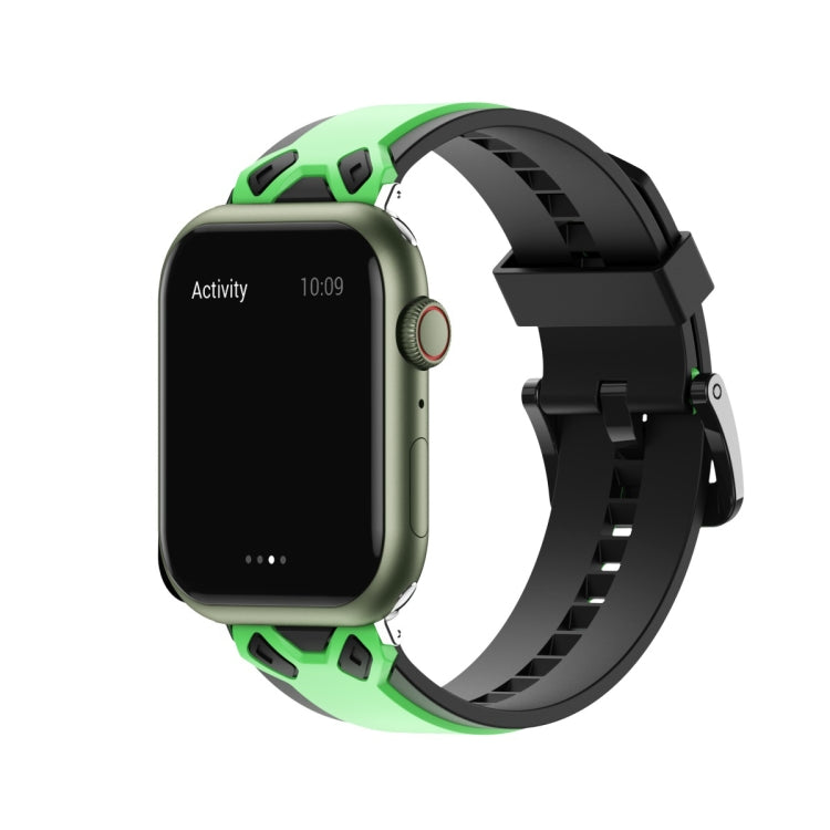 Two-Color Silicone Watchband For Apple Watch Series, 7 41mm / 6&SE&5&4 40mm / 3&2&1 38mm, 7 45mm / 6&SE&5&4 44mm / 3&2&1 42mm