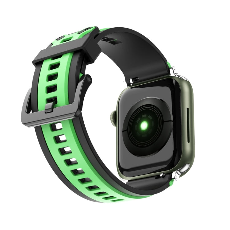 Two-Color Silicone Watchband For Apple Watch Series, 7 41mm / 6&SE&5&4 40mm / 3&2&1 38mm, 7 45mm / 6&SE&5&4 44mm / 3&2&1 42mm