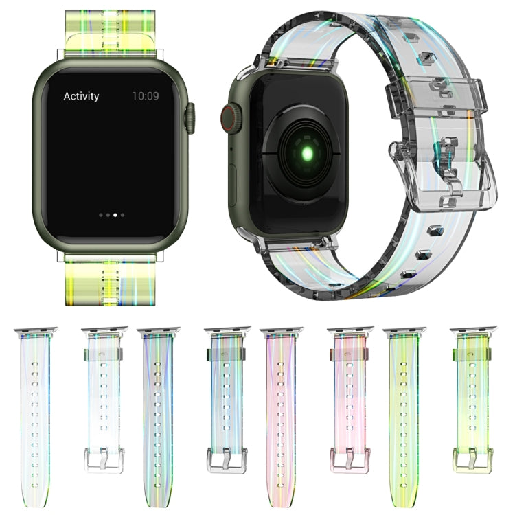 Aurora Transparent Silicone Watchband For Apple Watch Series, 7 41mm / 6&SE&5&4 40mm / 3&2&1 38mm, 7 45mm / 6&SE&5&4 44mm / 3&2&1 42mm