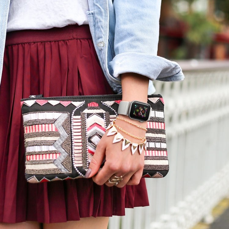 Polyester Nylon Watchband For Apple Watch Series, 7 45mm / 6&SE&5&4 44mm / 3&2&1 42mm