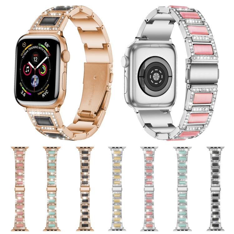 22mm Metal Opal Watchband For Apple Watch Series, 7 41mm / 6&SE&5&4 40mm / 3&2&1 38mm, 7 45mm / 6&SE&5&4 44mm / 3&2&1 42mm