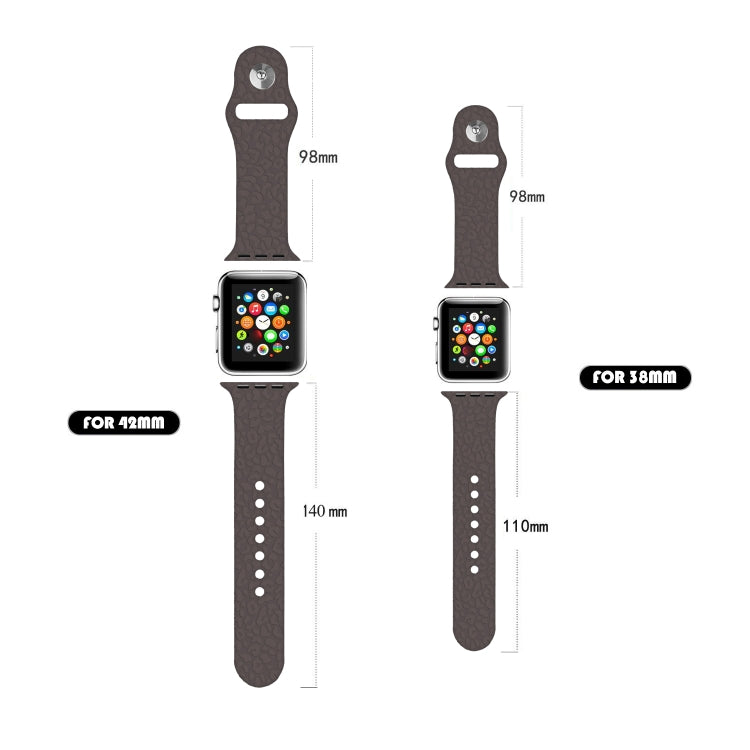 Leopard Embossing Silicone Watchband For Apple Watch Series, 7 41mm / 6&SE&5&4 40mm / 3&2&1 38mm, 7 45mm / 6&SE&5&4 44mm / 3&2&1 42mm