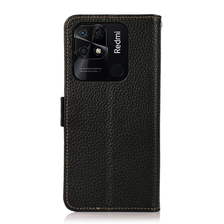 KHAZNEH Side-Magnetic Litchi Genuine Leather RFID Phone Case
