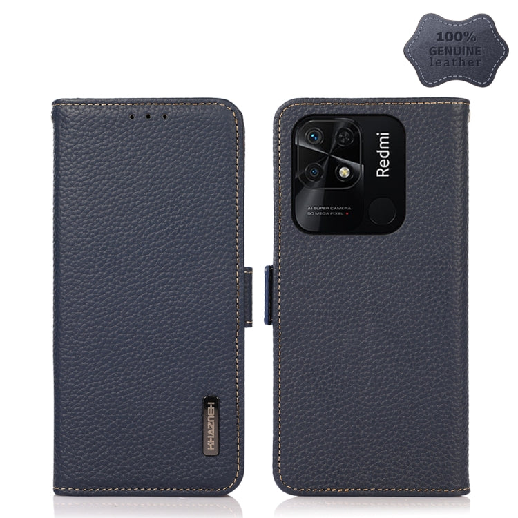 KHAZNEH Side-Magnetic Litchi Genuine Leather RFID Phone Case