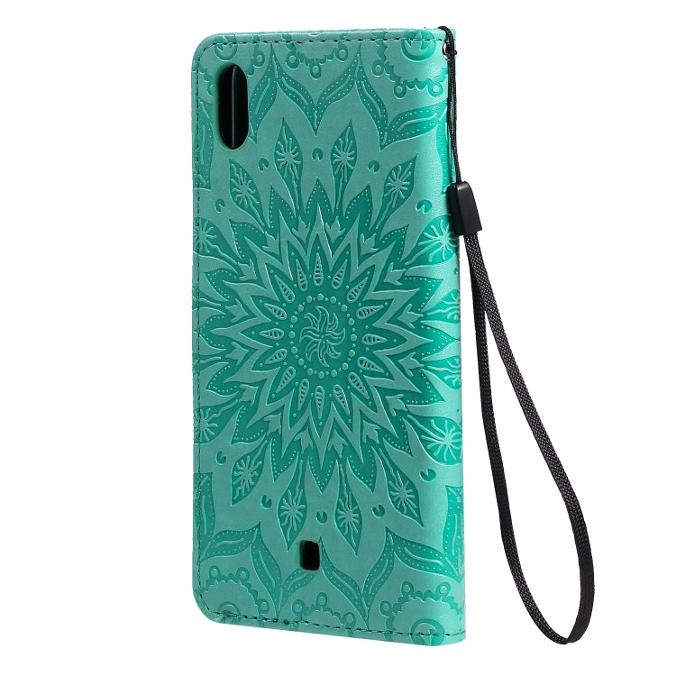 Pressed Printing Sunflower Pattern Horizontal Flip PU Leather Case with Holder & Card Slots & Wallet & Lanyard, For LG K20 (2019), For LG K30 (2019), For LG K40S