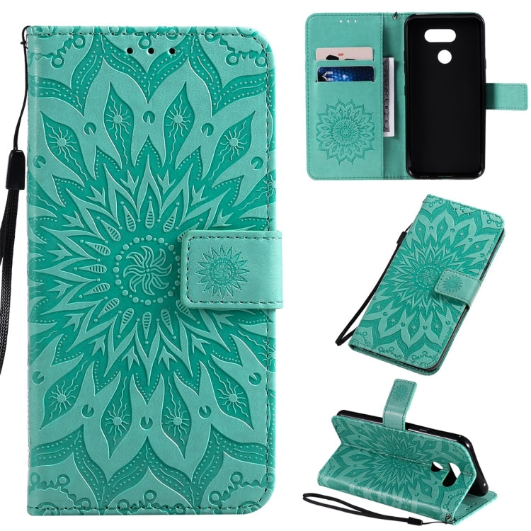 Pressed Printing Sunflower Pattern Horizontal Flip PU Leather Case with Holder & Card Slots & Wallet & Lanyard, For LG K20 (2019), For LG K30 (2019), For LG K40S