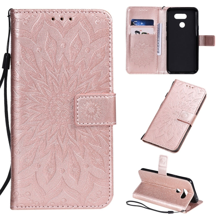 Pressed Printing Sunflower Pattern Horizontal Flip PU Leather Case with Holder & Card Slots & Wallet & Lanyard, For LG K20 (2019), For LG K30 (2019), For LG K40S