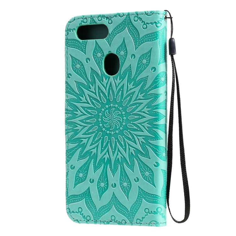 Pressed Printing Sunflower Pattern Horizontal Flip PU Leather Case with Holder & Card Slots & Wallet & Lanyard, For OPPO A5 / A35, For OPPO F11, For OPPO F11 Pro