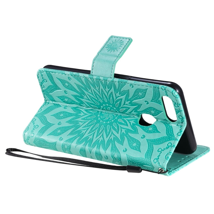 Pressed Printing Sunflower Pattern Horizontal Flip PU Leather Case with Holder & Card Slots & Wallet & Lanyard, For OPPO A5 / A35, For OPPO F11, For OPPO F11 Pro