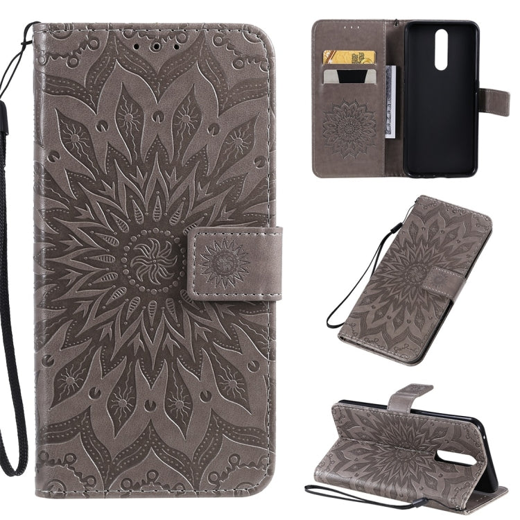 Pressed Printing Sunflower Pattern Horizontal Flip PU Leather Case with Holder & Card Slots & Wallet & Lanyard, For OPPO A5 / A35, For OPPO F11, For OPPO F11 Pro