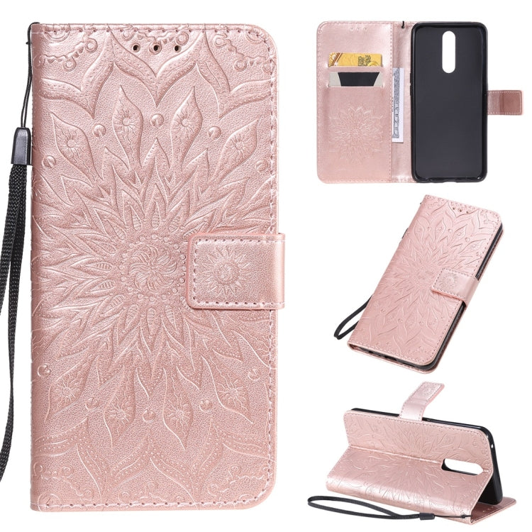 Pressed Printing Sunflower Pattern Horizontal Flip PU Leather Case with Holder & Card Slots & Wallet & Lanyard, For OPPO A5 / A35, For OPPO F11, For OPPO F11 Pro