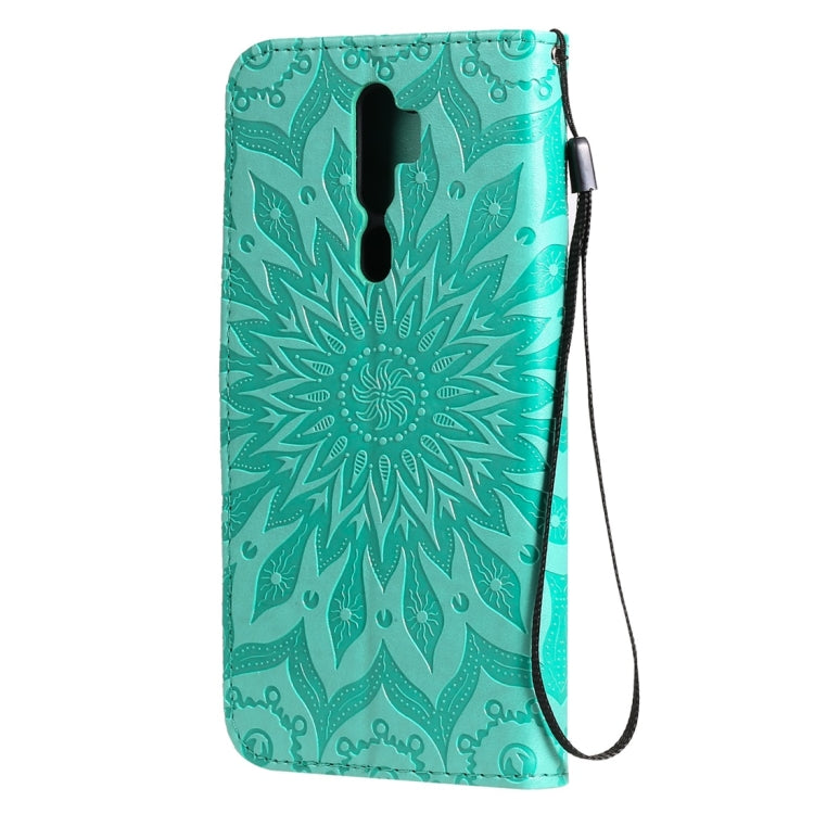 Pressed Printing Sunflower Pattern Horizontal Flip PU Leather Case with Holder & Card Slots & Wallet & Lanyard, For OPPO A9 2020 / A5 2020, For OPPO A7 / A5s, For Vivo V11i