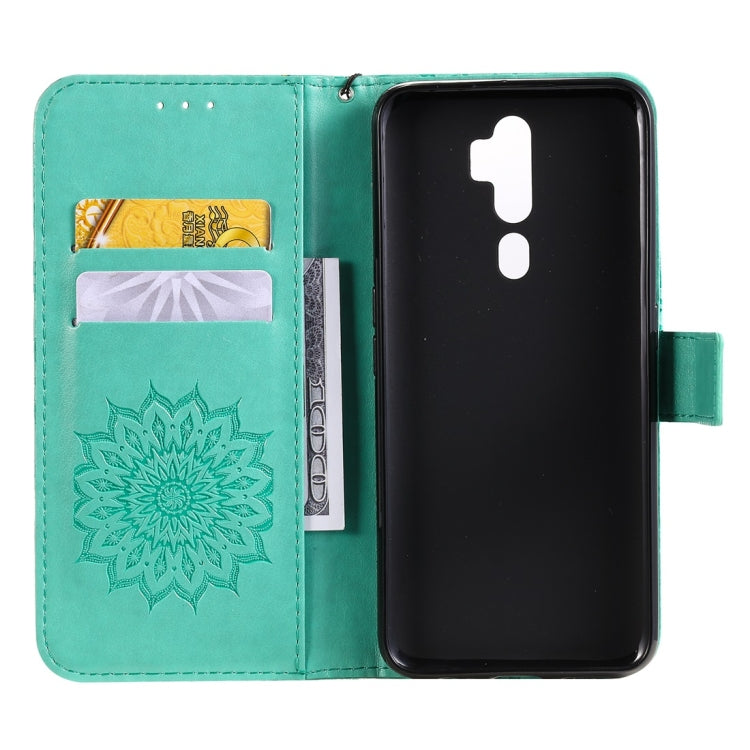 Pressed Printing Sunflower Pattern Horizontal Flip PU Leather Case with Holder & Card Slots & Wallet & Lanyard, For OPPO A9 2020 / A5 2020, For OPPO A7 / A5s, For Vivo V11i