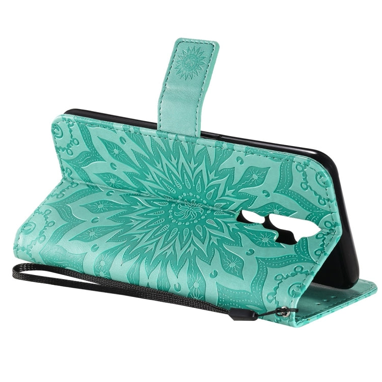 Pressed Printing Sunflower Pattern Horizontal Flip PU Leather Case with Holder & Card Slots & Wallet & Lanyard, For OPPO A9 2020 / A5 2020, For OPPO A7 / A5s, For Vivo V11i