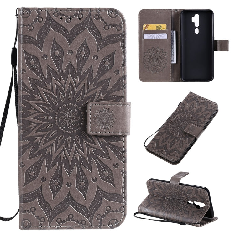 Pressed Printing Sunflower Pattern Horizontal Flip PU Leather Case with Holder & Card Slots & Wallet & Lanyard, For OPPO A9 2020 / A5 2020, For OPPO A7 / A5s, For Vivo V11i