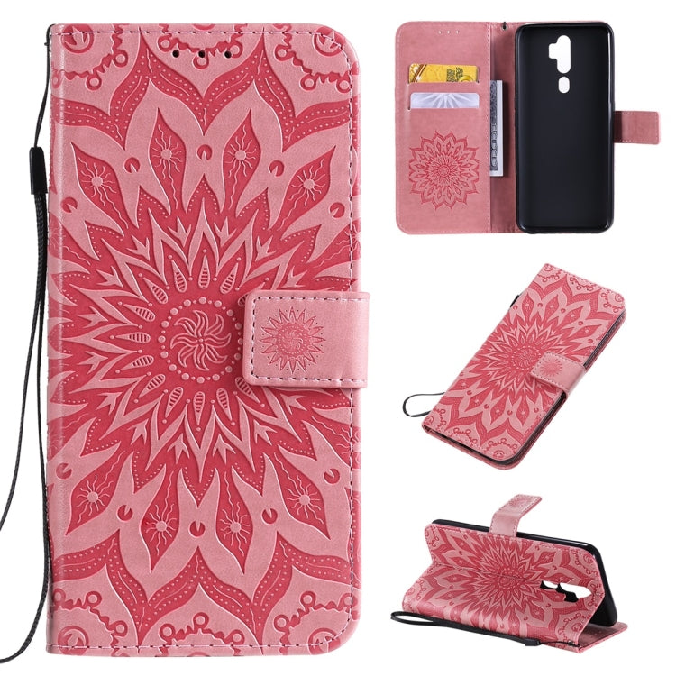 Pressed Printing Sunflower Pattern Horizontal Flip PU Leather Case with Holder & Card Slots & Wallet & Lanyard, For OPPO A9 2020 / A5 2020, For OPPO A7 / A5s, For Vivo V11i