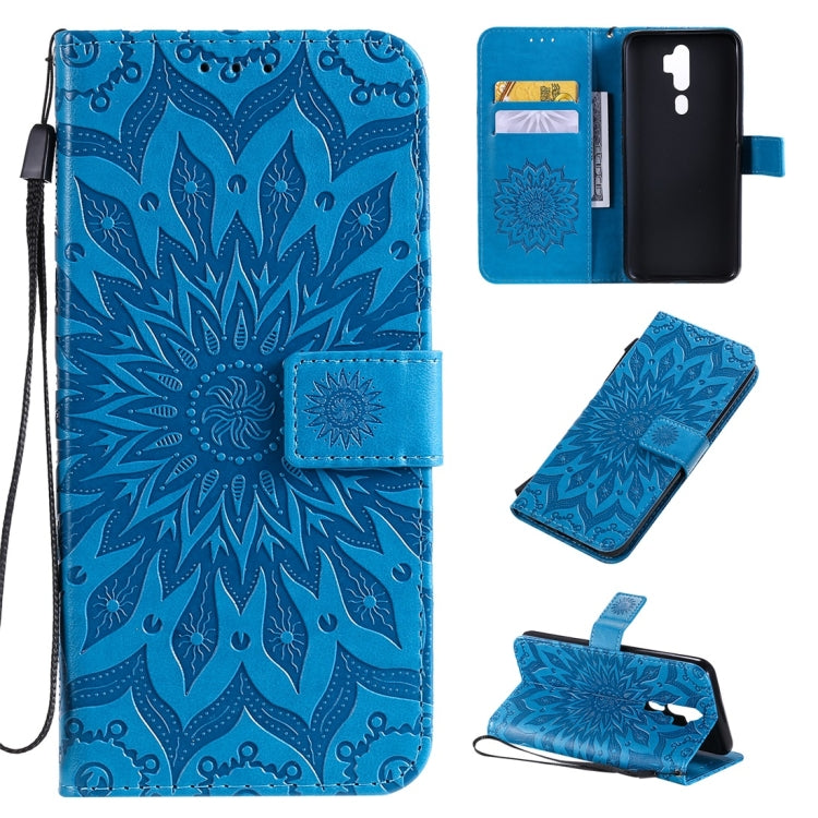 Pressed Printing Sunflower Pattern Horizontal Flip PU Leather Case with Holder & Card Slots & Wallet & Lanyard, For OPPO A9 2020 / A5 2020, For OPPO A7 / A5s, For Vivo V11i
