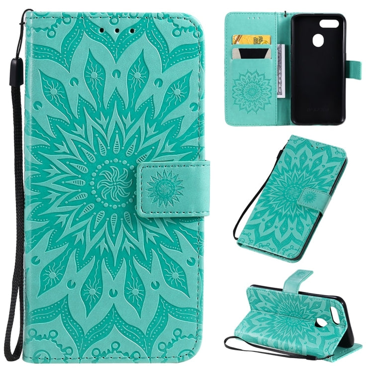 Pressed Printing Sunflower Pattern Horizontal Flip PU Leather Case with Holder & Card Slots & Wallet & Lanyard, For OPPO A9 2020 / A5 2020, For OPPO A7 / A5s, For Vivo V11i
