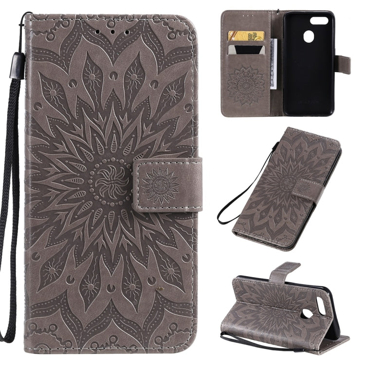 Pressed Printing Sunflower Pattern Horizontal Flip PU Leather Case with Holder & Card Slots & Wallet & Lanyard, For OPPO A9 2020 / A5 2020, For OPPO A7 / A5s, For Vivo V11i
