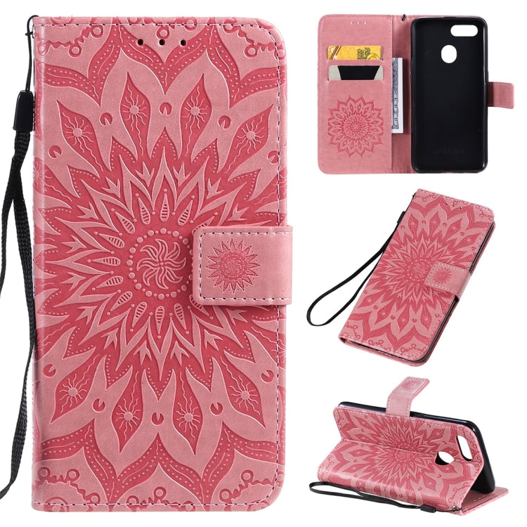Pressed Printing Sunflower Pattern Horizontal Flip PU Leather Case with Holder & Card Slots & Wallet & Lanyard, For OPPO A9 2020 / A5 2020, For OPPO A7 / A5s, For Vivo V11i