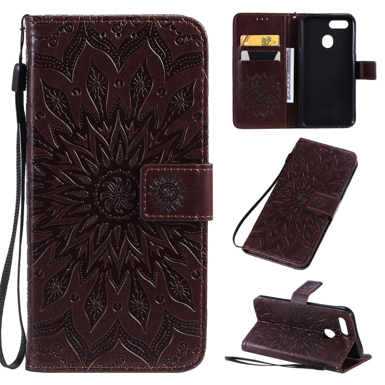 Pressed Printing Sunflower Pattern Horizontal Flip PU Leather Case with Holder & Card Slots & Wallet & Lanyard, For OPPO A9 2020 / A5 2020, For OPPO A7 / A5s, For Vivo V11i