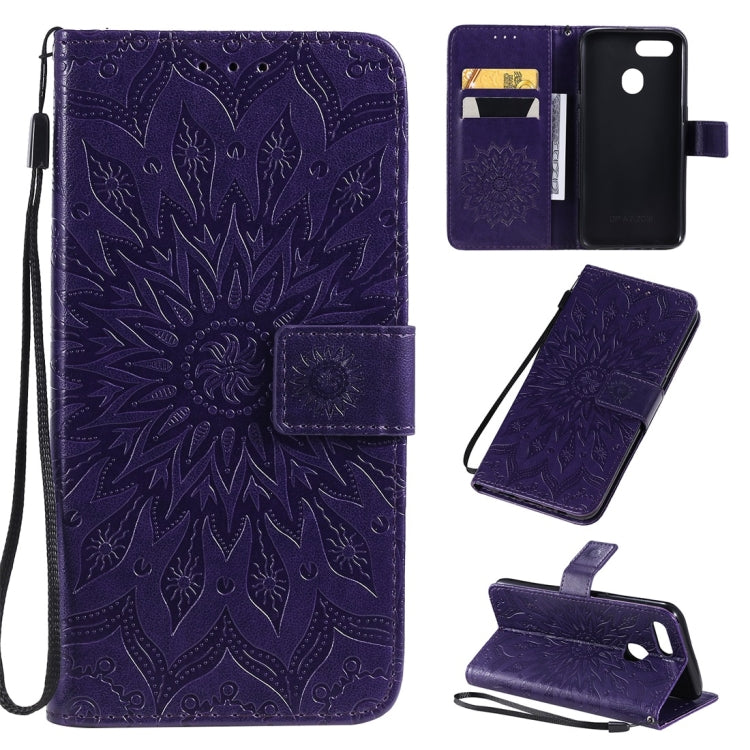 Pressed Printing Sunflower Pattern Horizontal Flip PU Leather Case with Holder & Card Slots & Wallet & Lanyard, For OPPO A9 2020 / A5 2020, For OPPO A7 / A5s, For Vivo V11i