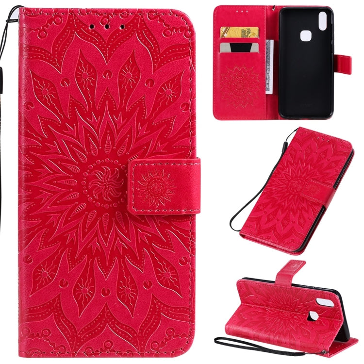 Pressed Printing Sunflower Pattern Horizontal Flip PU Leather Case with Holder & Card Slots & Wallet & Lanyard, For OPPO A9 2020 / A5 2020, For OPPO A7 / A5s, For Vivo V11i