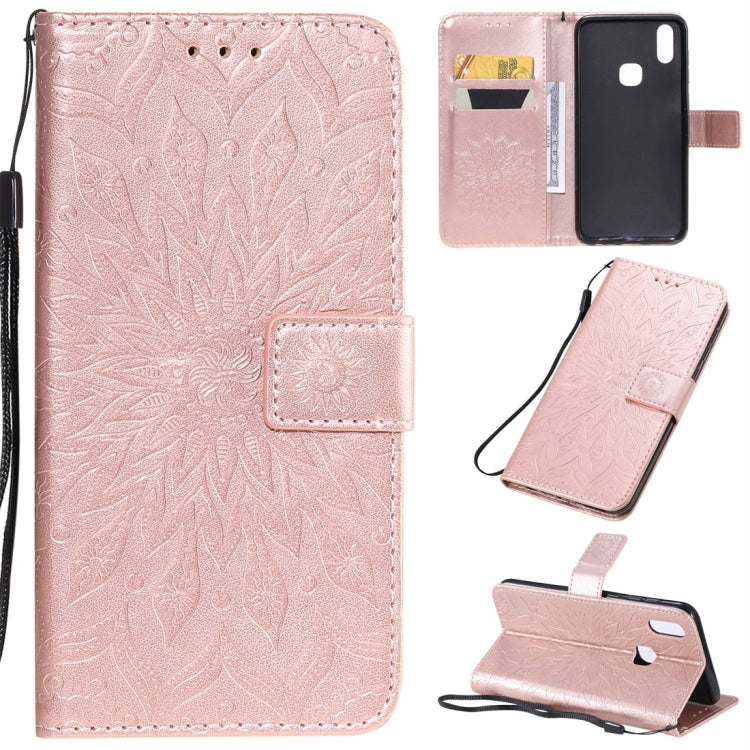 Pressed Printing Sunflower Pattern Horizontal Flip PU Leather Case with Holder & Card Slots & Wallet & Lanyard, For OPPO A9 2020 / A5 2020, For OPPO A7 / A5s, For Vivo V11i