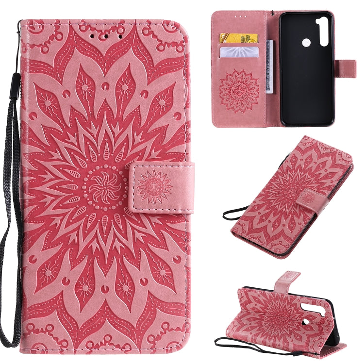 Pressed Printing Sunflower Pattern Horizontal Flip PU Leather Case with Holder & Card Slots & Wallet & Lanyard, Xiaomi Redmi Note 8T, For Motorola MOTO E6 Play, For Motorola MOTO One