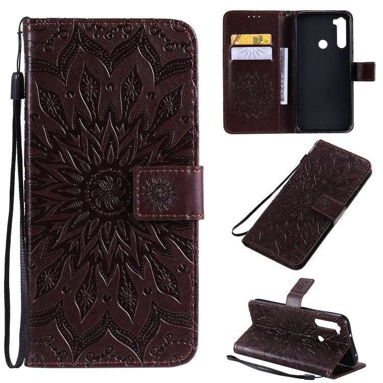 Pressed Printing Sunflower Pattern Horizontal Flip PU Leather Case with Holder & Card Slots & Wallet & Lanyard, Xiaomi Redmi Note 8T, For Motorola MOTO E6 Play, For Motorola MOTO One