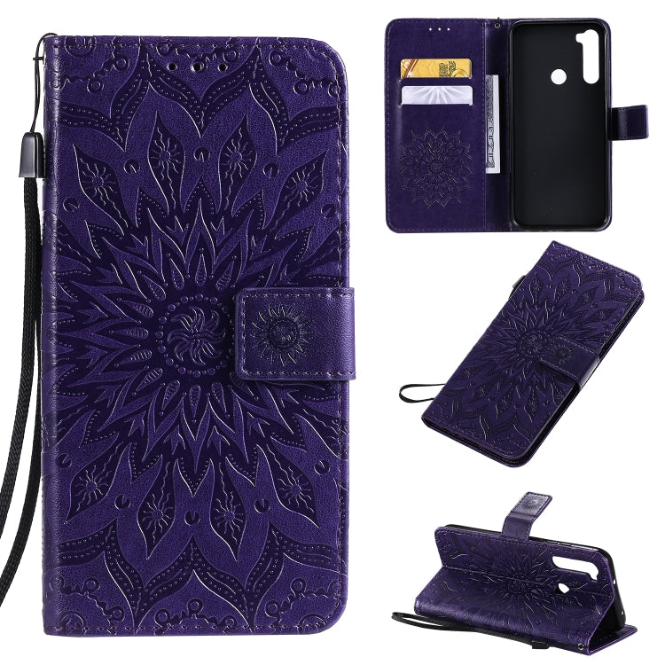 Pressed Printing Sunflower Pattern Horizontal Flip PU Leather Case with Holder & Card Slots & Wallet & Lanyard, Xiaomi Redmi Note 8T, For Motorola MOTO E6 Play, For Motorola MOTO One